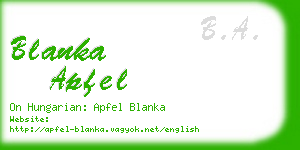 blanka apfel business card